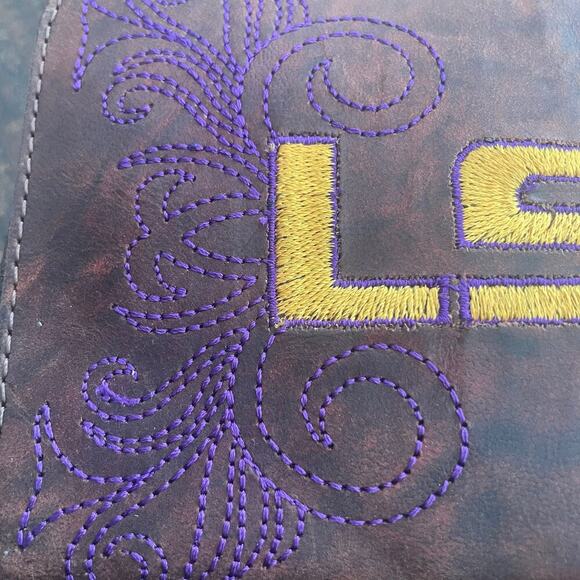 LSU Zip Around Wristlet Small Clutch Louisiana State University Tigers Y2K Style - Picture 3 of 8